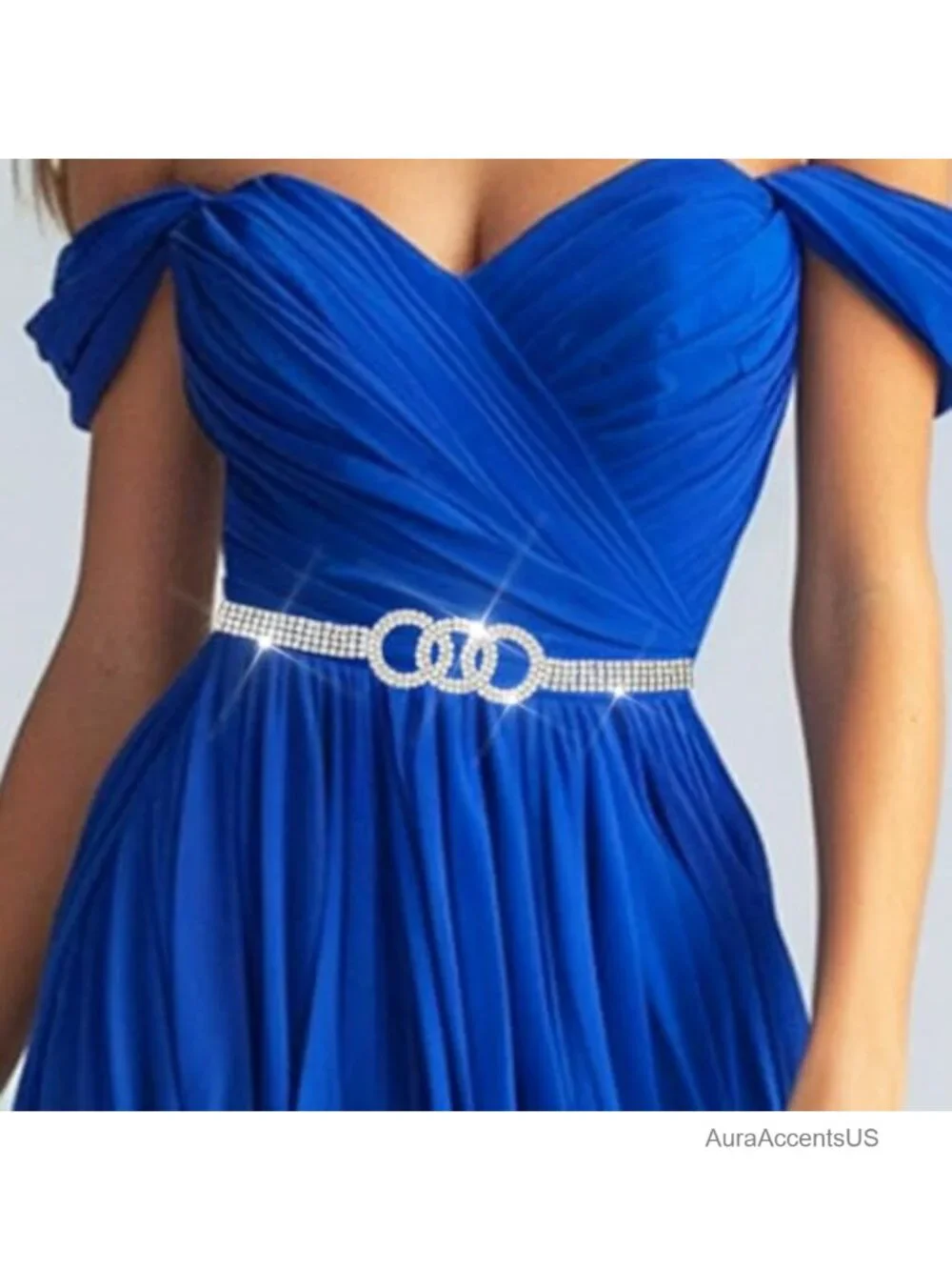 Rhinestone Chain Belt Silver Bling Dress Belt Sparkly Waist Accessories